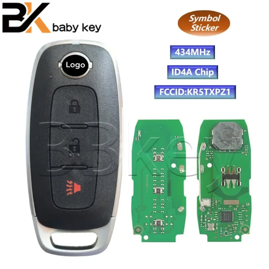 

Ключ BB FCC ID: KR5TXPZ1 Смарт-ключ дистанционного управления 2+1 кнопки 434 МГц ASK 4A Чип для Nissan Versa Pathfinder Rogue Kicks 2022-2023 гг.