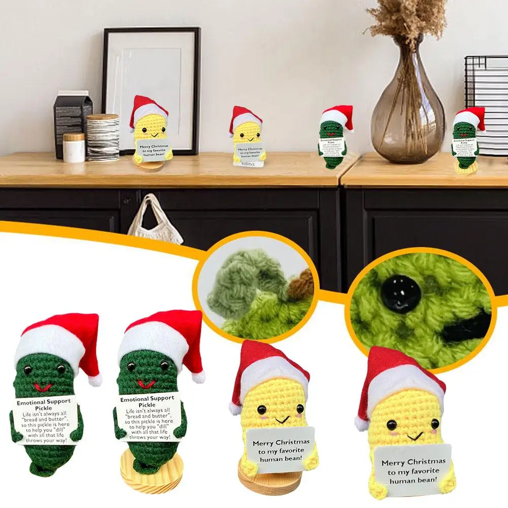 

Positive Energy Potato Hug Pocket Hand-Stitched Handmade Home Knitting Christams With Card Room Decor Wool Funny Gift Plush A7T3