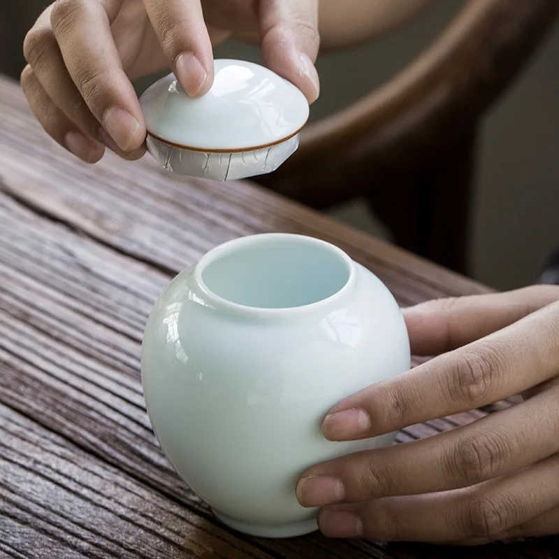 Европейская белая фарфоровая чайная корзина портативная герметичная банка для