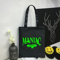 k pop new boy group stray kids tour maniac with the same logo simple handbag canvas bag storage bag cartoon gift felix