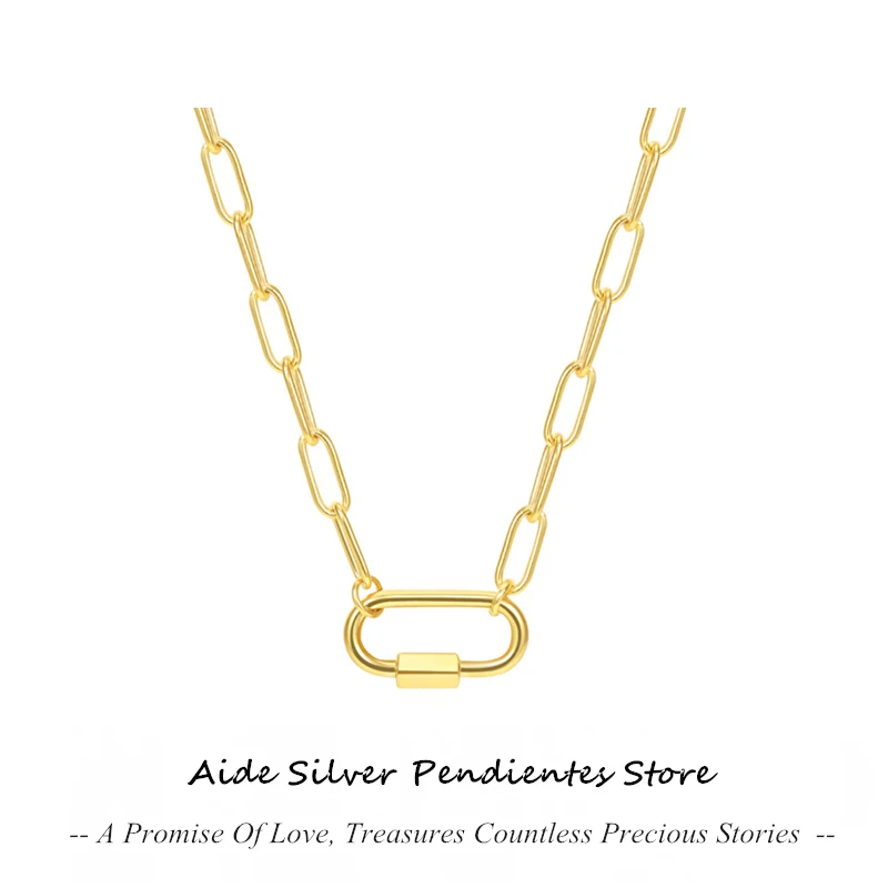 Цепочка-зажим для бумаги с квадратной пряжкой цвета золото AIDE для женщин, украшение с инициалами Bijoux Femme.