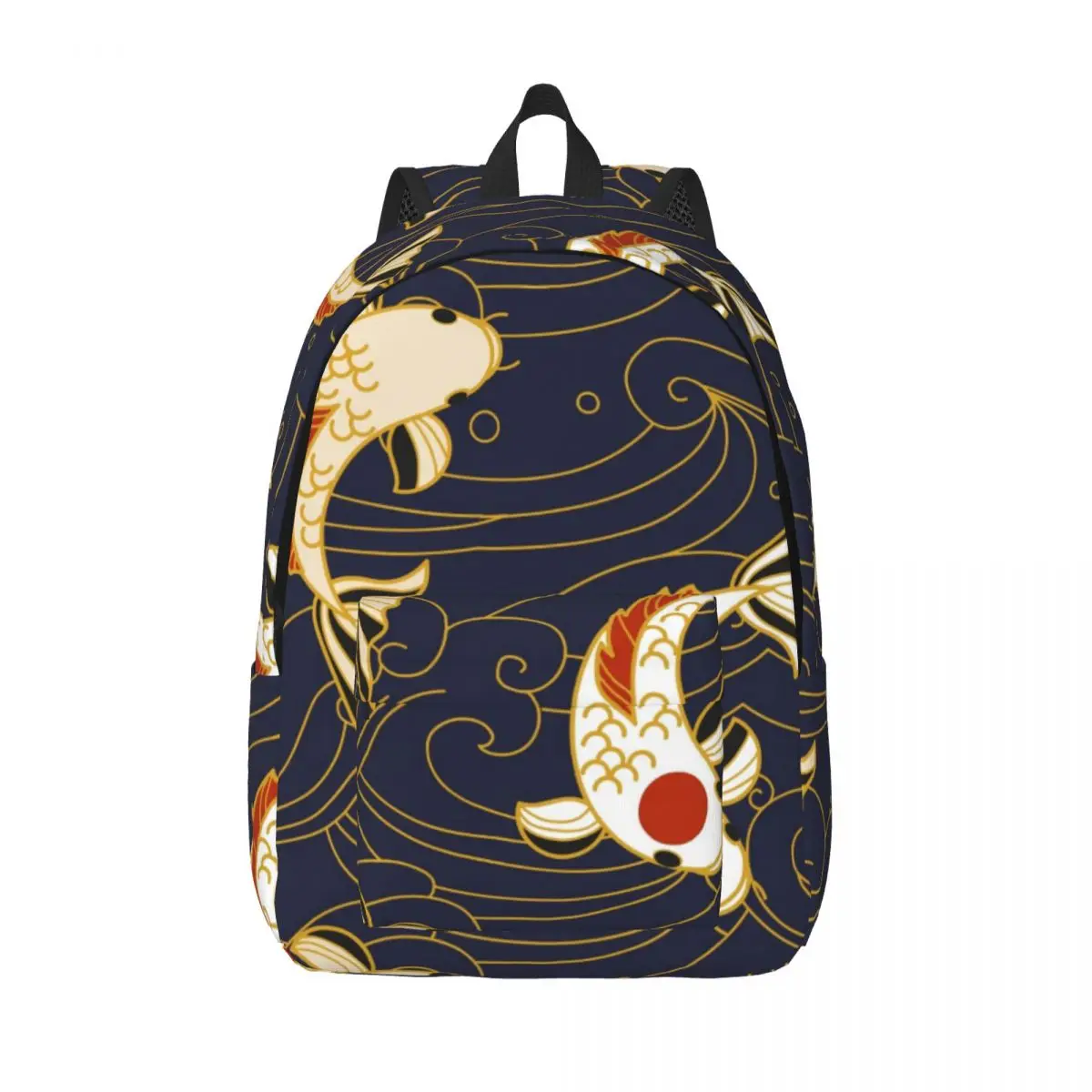 

Koi Fish And Waves In Japanese Style Pattern Backpack Unisex Travel Bag Schoolbag Bookbag Mochila