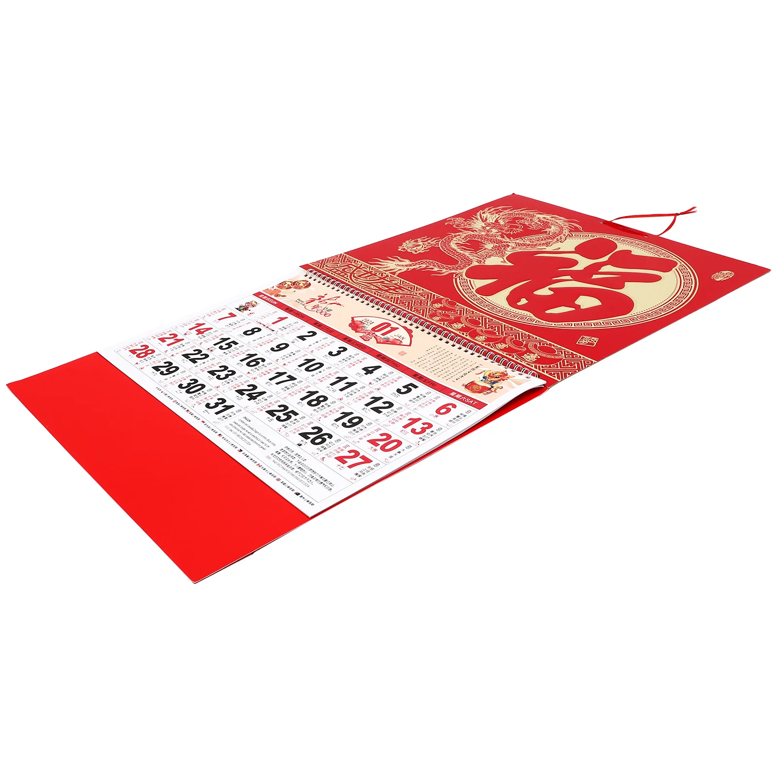 

2024 Wall Calendar Hanging Lunar Chinese New Year Chinoiserie Decor Household Decorative Monthly Large