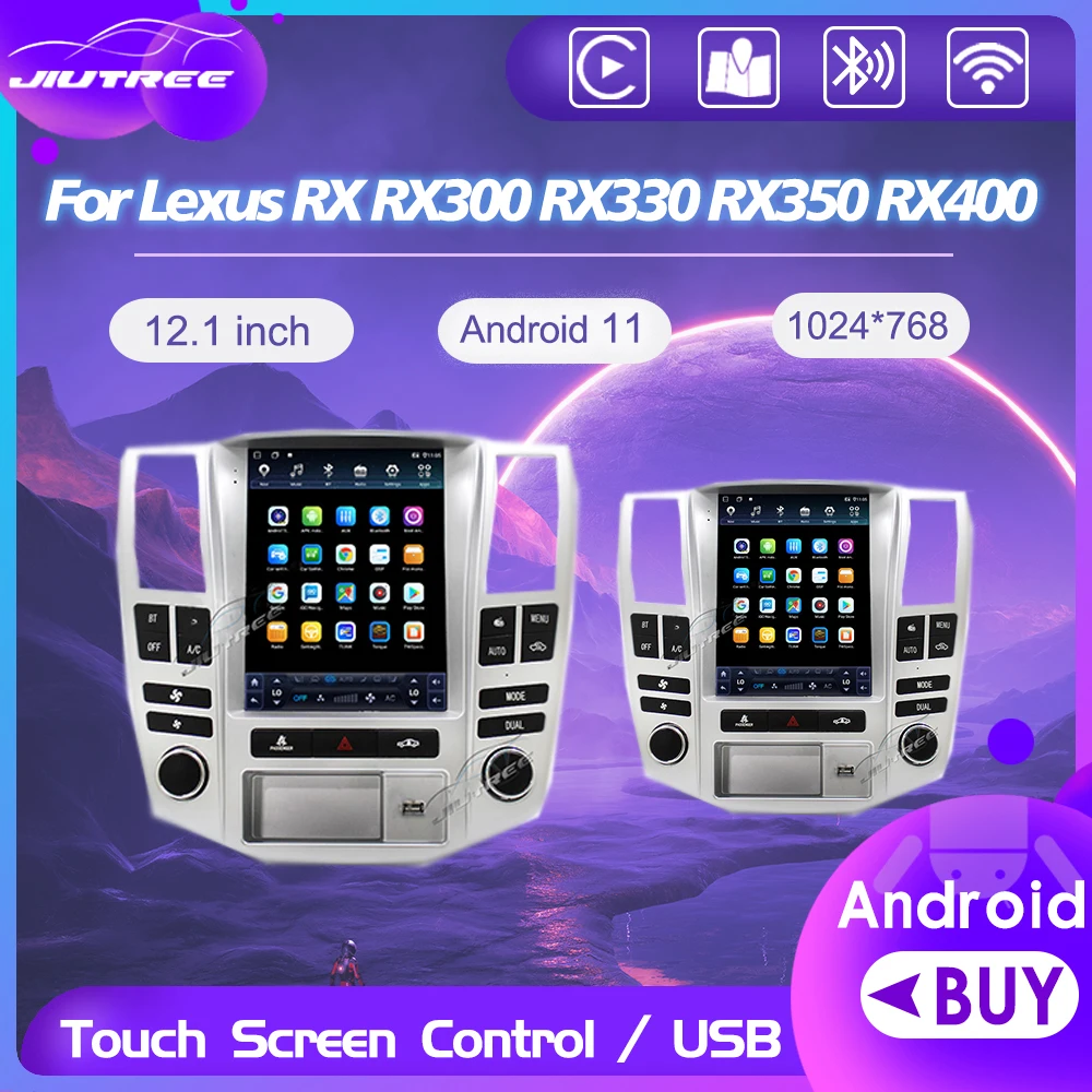 

Автомобильный мультимедийный видеоплеер, экран 12,1 дюйма, Android 11, радио в стиле Тесла для Lexus RX RX300 RX330 RX350 RX400, GPS-навигация