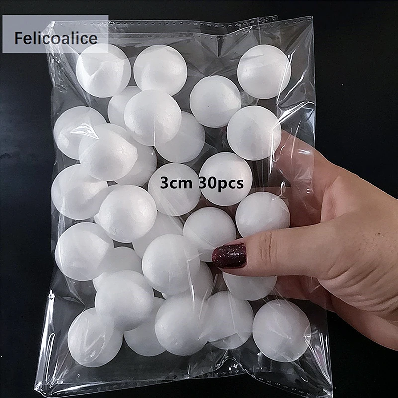 

Белые шарики из пенопласта Felicoalice 1-4 см