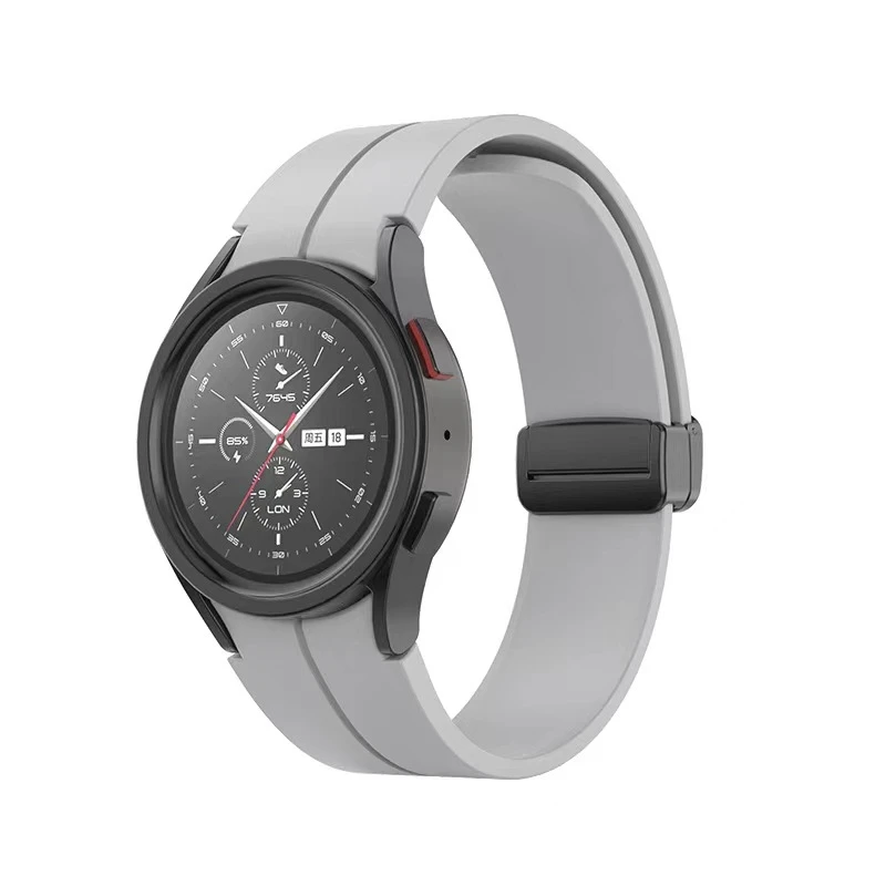 

For Samsung Galaxy Watch5 40mm / 44mm / Pro 45mm Folding Buckle Silicone Watch Band for Samsung Smart Watch Strap