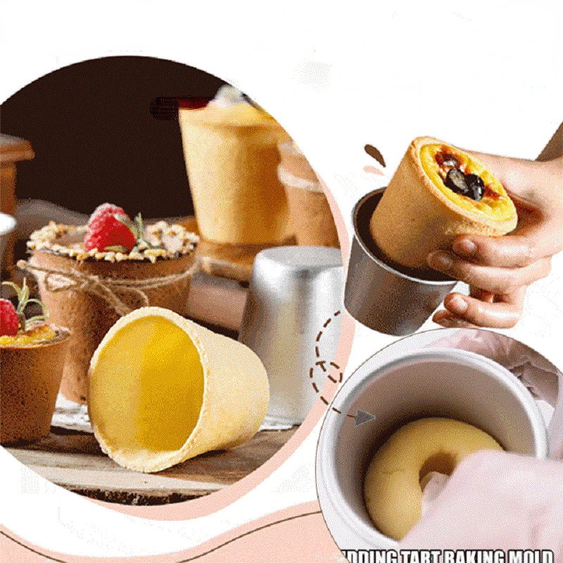 

1pcs Stainless Steel Cake Mold DIY Round Jelly Pudding Cup Nonstick Cake Tool Easy Demoulding Pattern Mould Bakeware Baking Tool