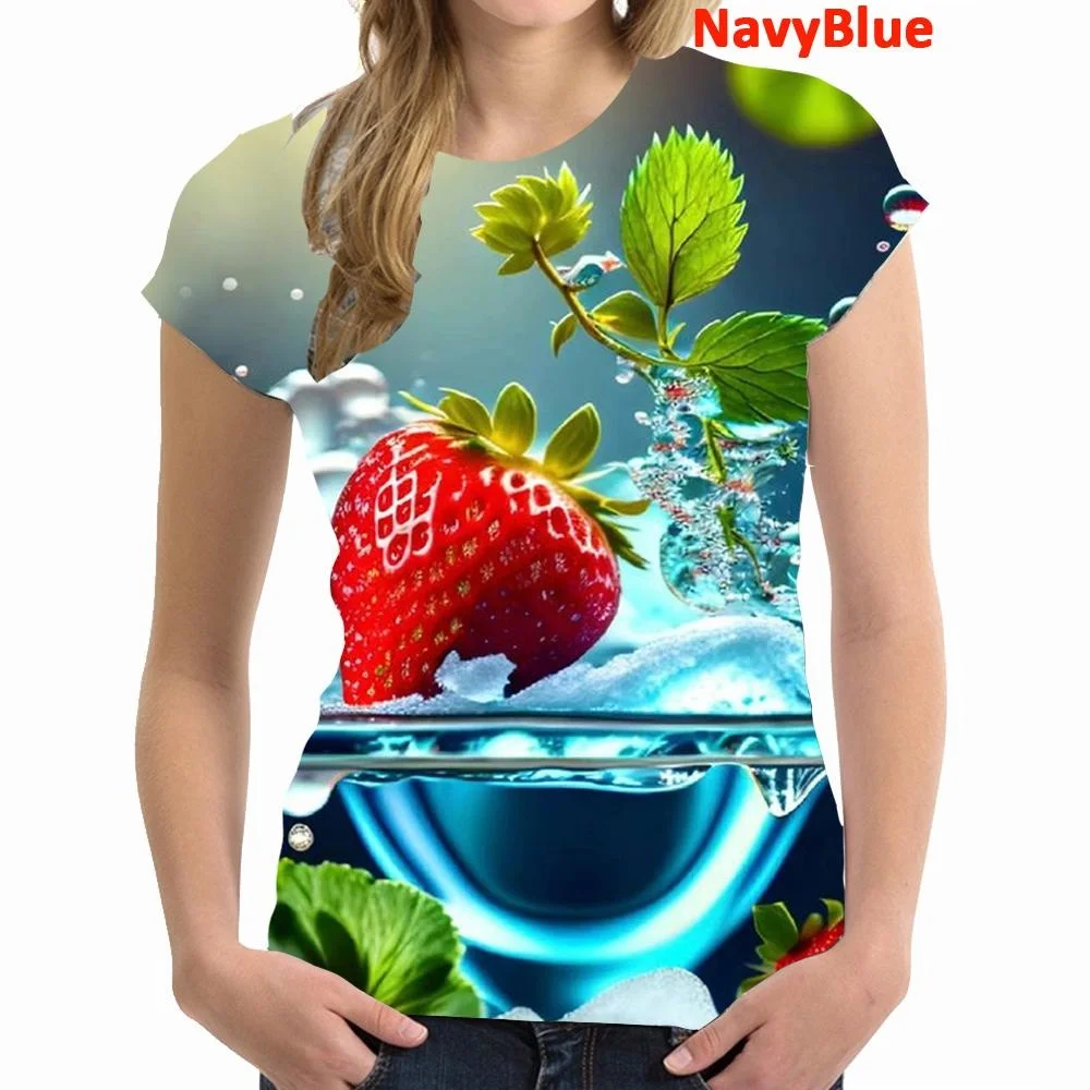 

Women Fashion 3D T-shirt Tops Short Sleeves Summer Casual Fruit T Shirts