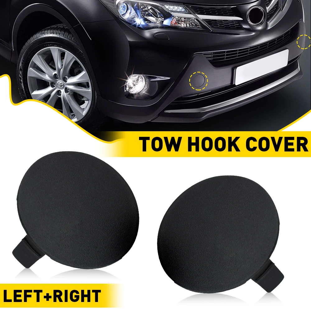 

For Toyota RAV4 2013 2014 2015 Front Left Right Bumper Tow Hook Eye Cover Cap Black Accessories OE 532850R060 532860R060