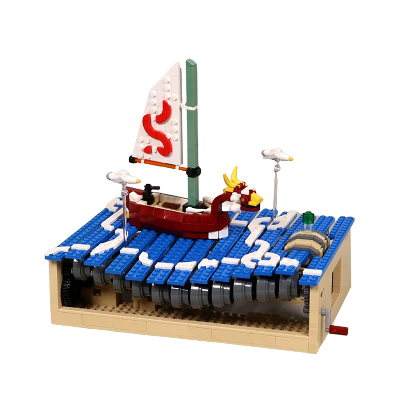 

Adventure on the Great Sea Sailboat Building Model Kit Hand Crank Ship for Zeldaed Wind Waker Brick Sets Toy Gift