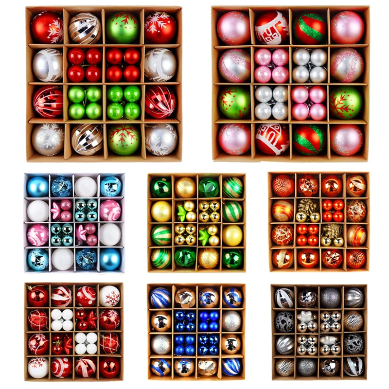 

Новый год 2023, Рождественская елка, 42 шт., 6 см, большой Рождественский шар, многоцветные шарики, украшения для рождественской елки, набор укра...