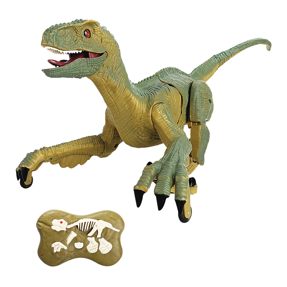 

2.4GHz RC Dinosaur Toy Animal Electric Walking Dinosaur with Light Remote Control Velociraptor Birthday Gift for Boys