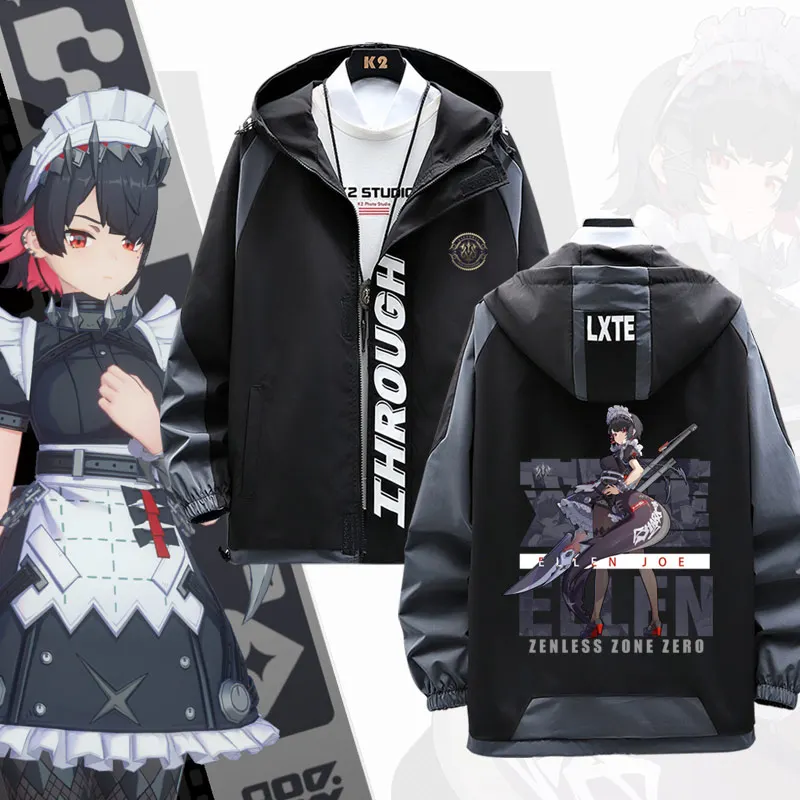 Эллен Джо зенез зона Ноль с длинным рукавом куртка унисекс пальто толстовка на