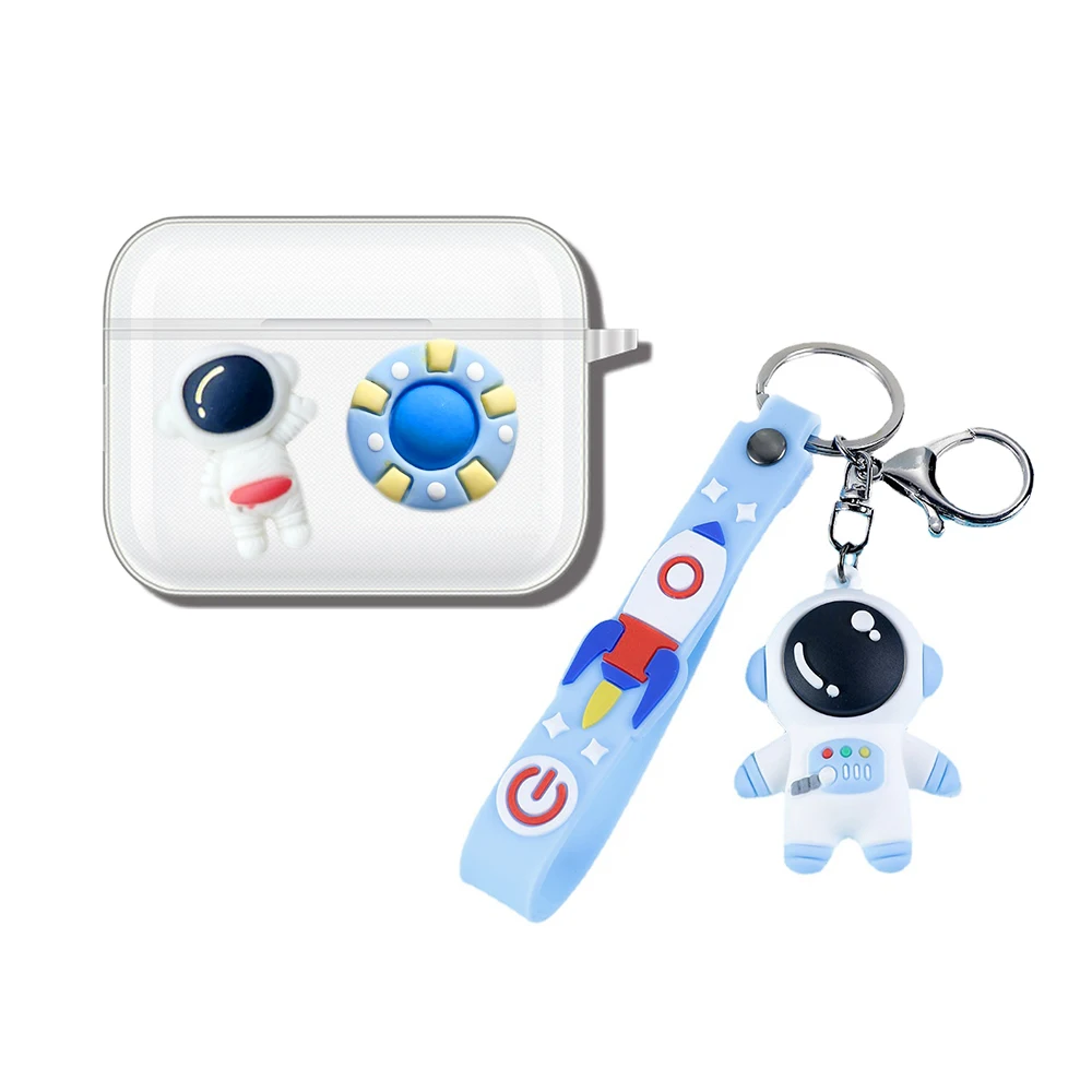 

For Honor Earbuds X X2 Case Cartoon Astronaut Transparent Silicone Soft TPU Earphone Cover High Quality Clear Protection Box