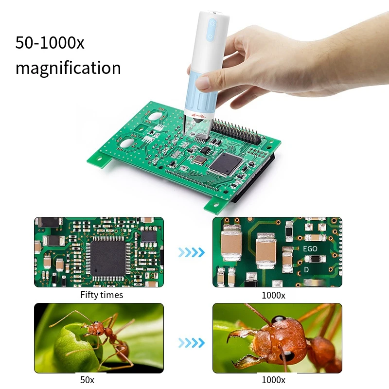 Цифровой Ручной микроскоп с Wi-Fi и USB эндоскоп беспроводным увеличением от 50 до 1000
