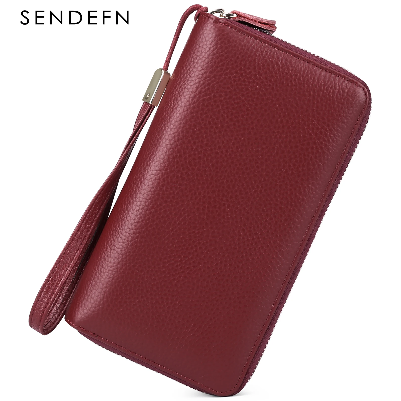 Long Women's Wallet Female Purses Card Holder Wallets Double Zipper Leather Clutch Luxury Money Phone Bag