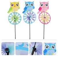 3pcs owl windmill garden wind spinners kids pinwheels windmills lawn wheel spinners outdoor decoration for lawn patio