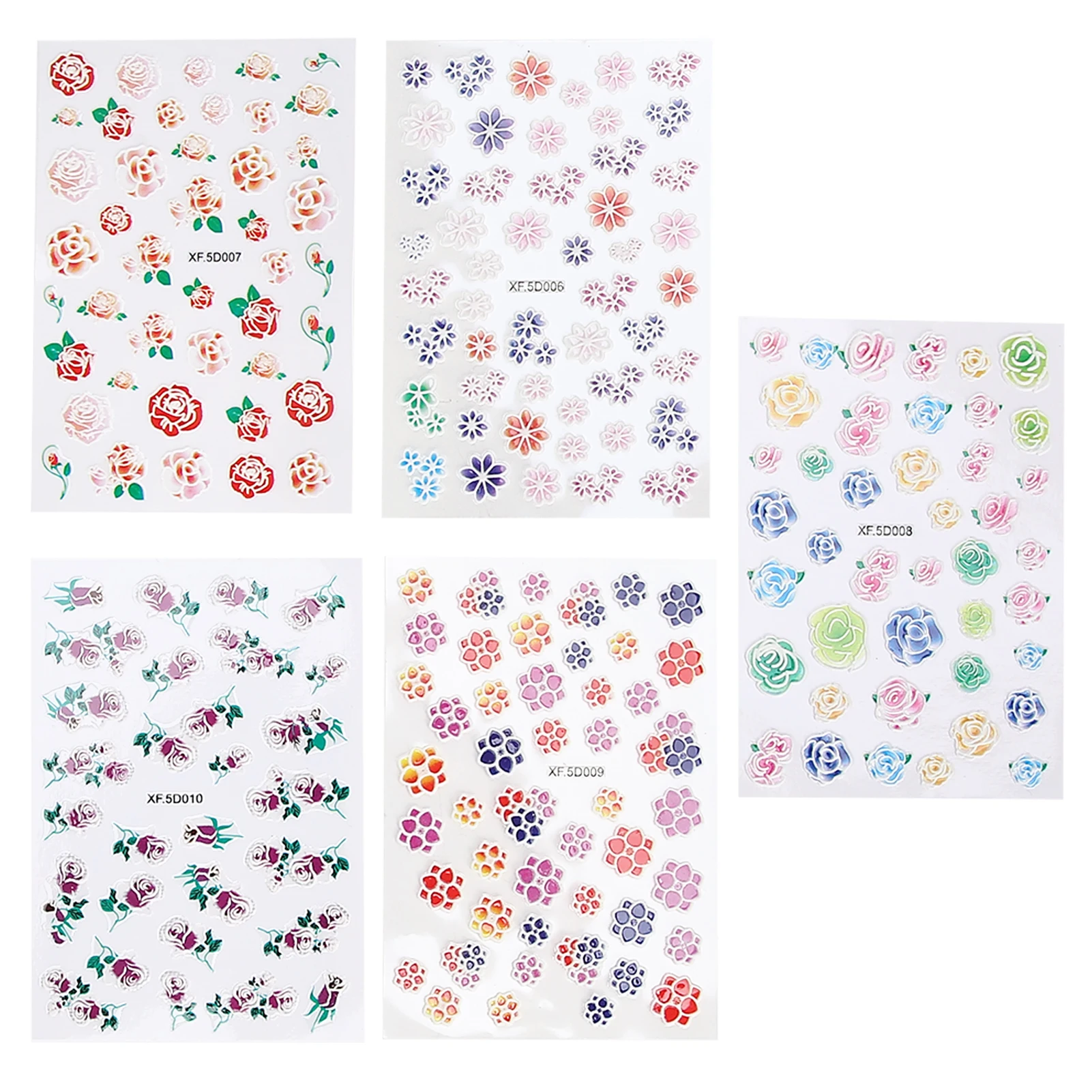 

Nail Art Sticker Floral Pattern Self‑Adhesive Nail Decals DIY Manicure Stickers for Home Salon