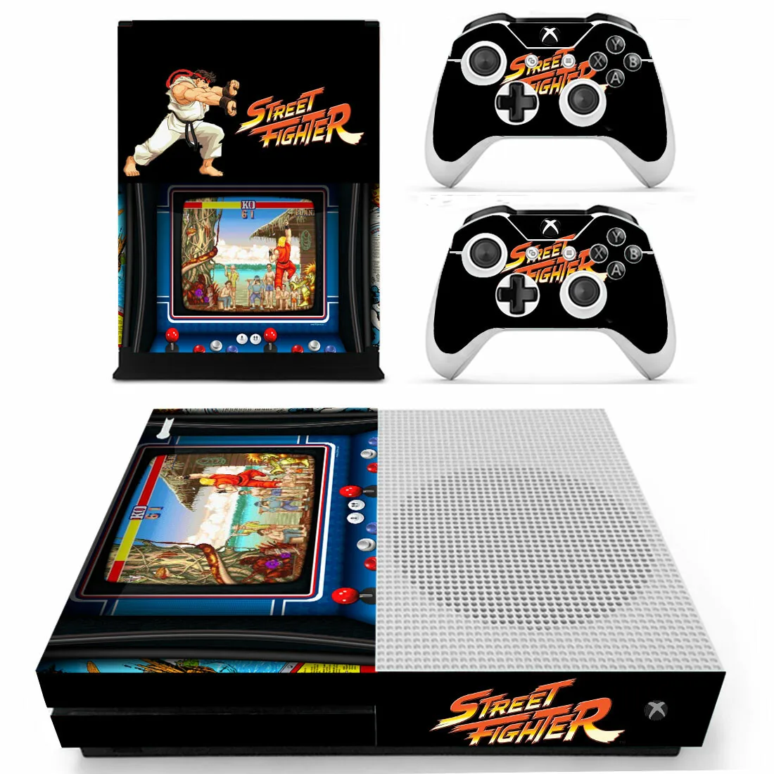 Наклейка Street Fighter для Xbox One S Slim и 2 контроллеров