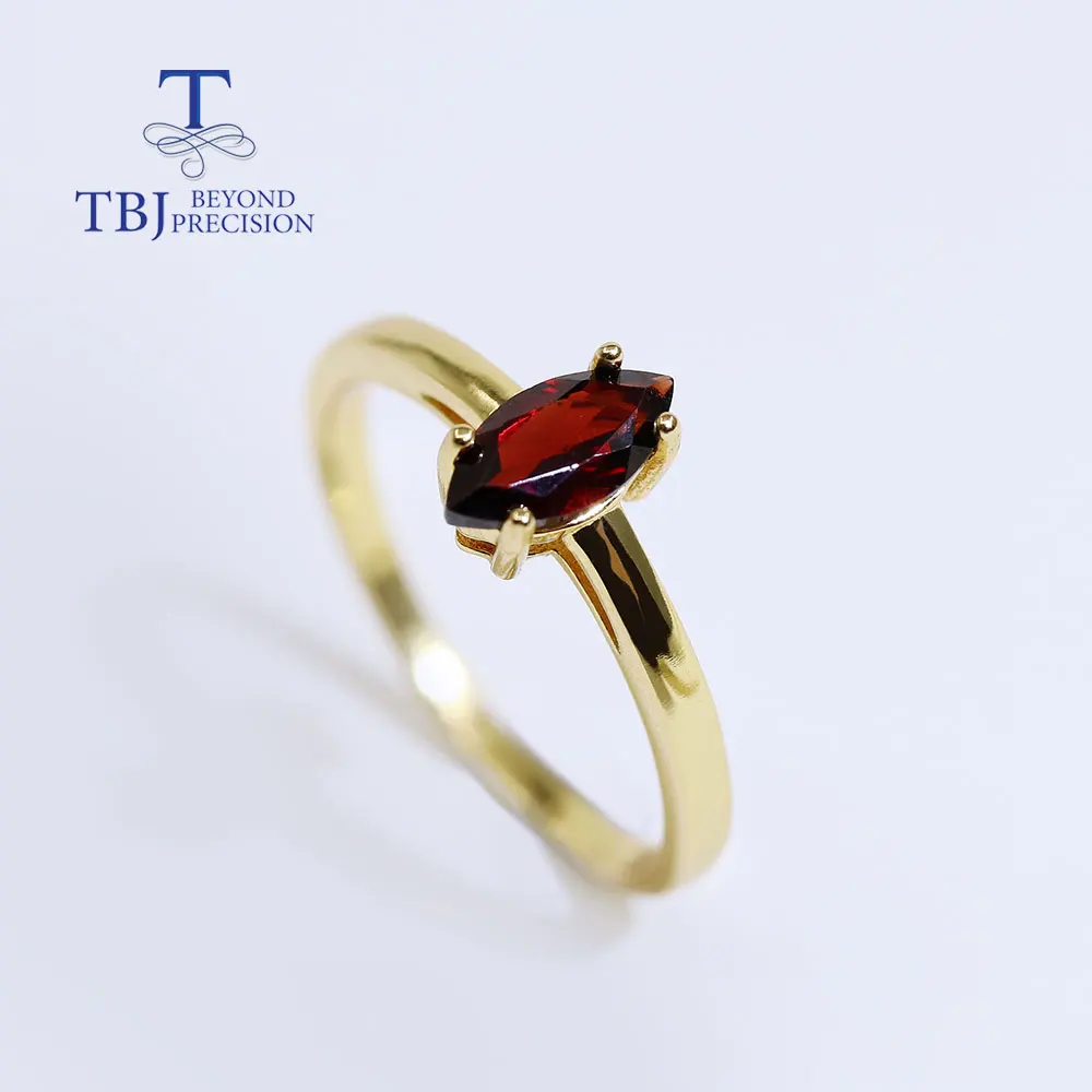 Натуральное простое кольцо с гранатом mq 4*8 мм полудрагоценный драгоценный камень