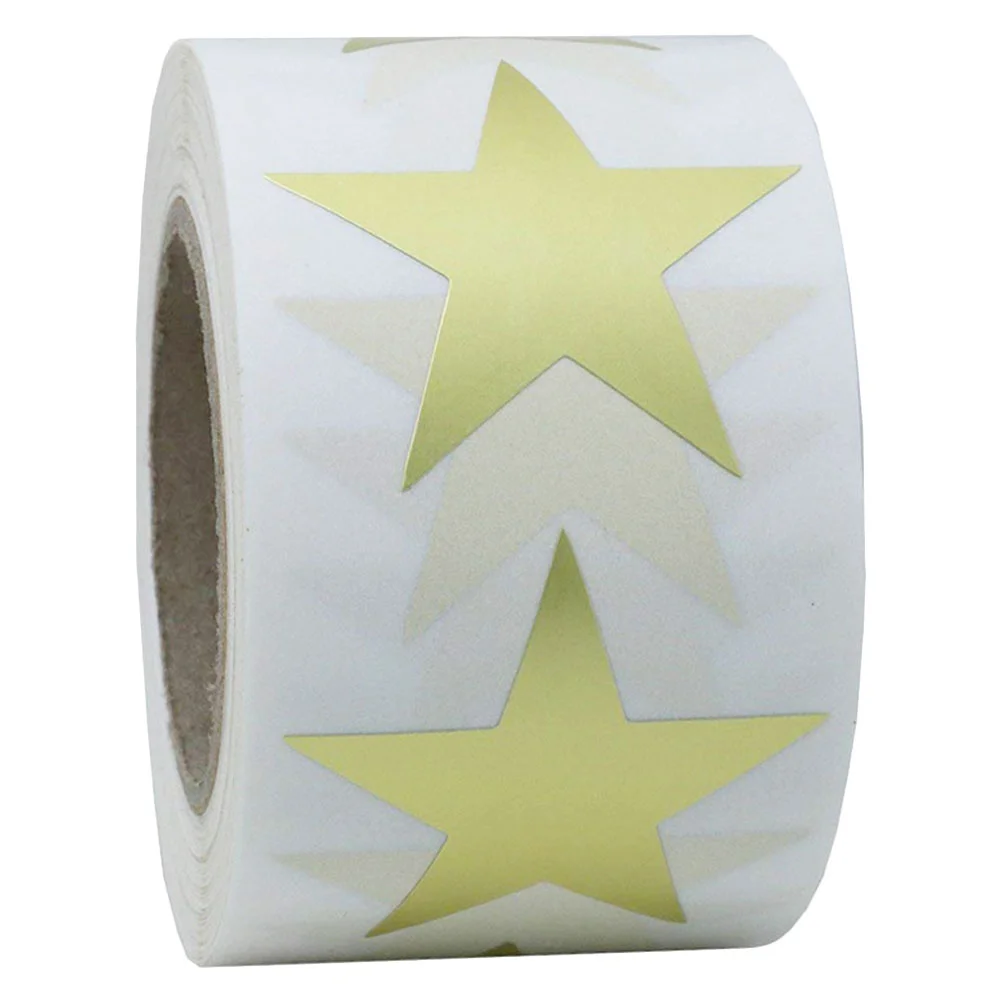 

Star Stickers Sticker Reward Label Foil Gold Golden Adhesive Roll Removable Kids Labels Teachers Metallic Kid Decor Kindergarten