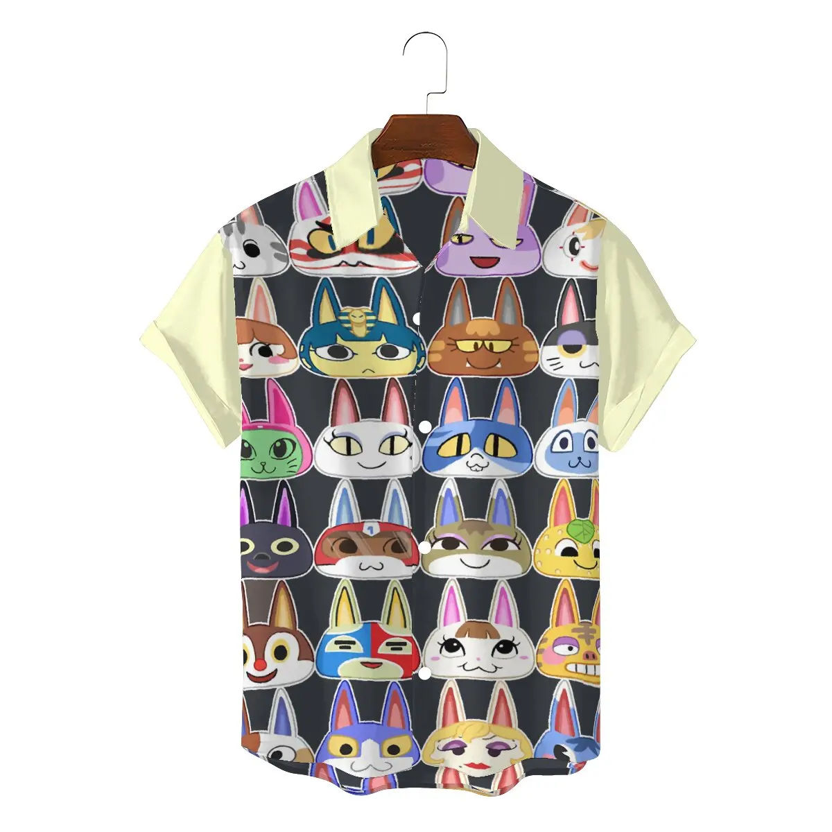 

Animal Crossing Pocket Camp Men's Shirts Cat Villager Heads Essential Fashion 3D Shirt Harajuku Streetwear New Trend