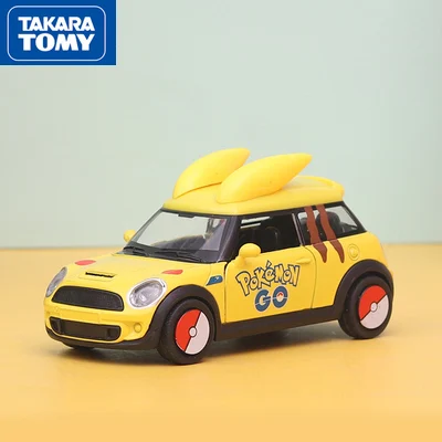 Takara Tomy פוקימון רכב פיקאצ 'ו סופר מארי באטמן מרכבת סגסוגת מכוניות מודל קישוט Childrtoys יום הולדת מתנה