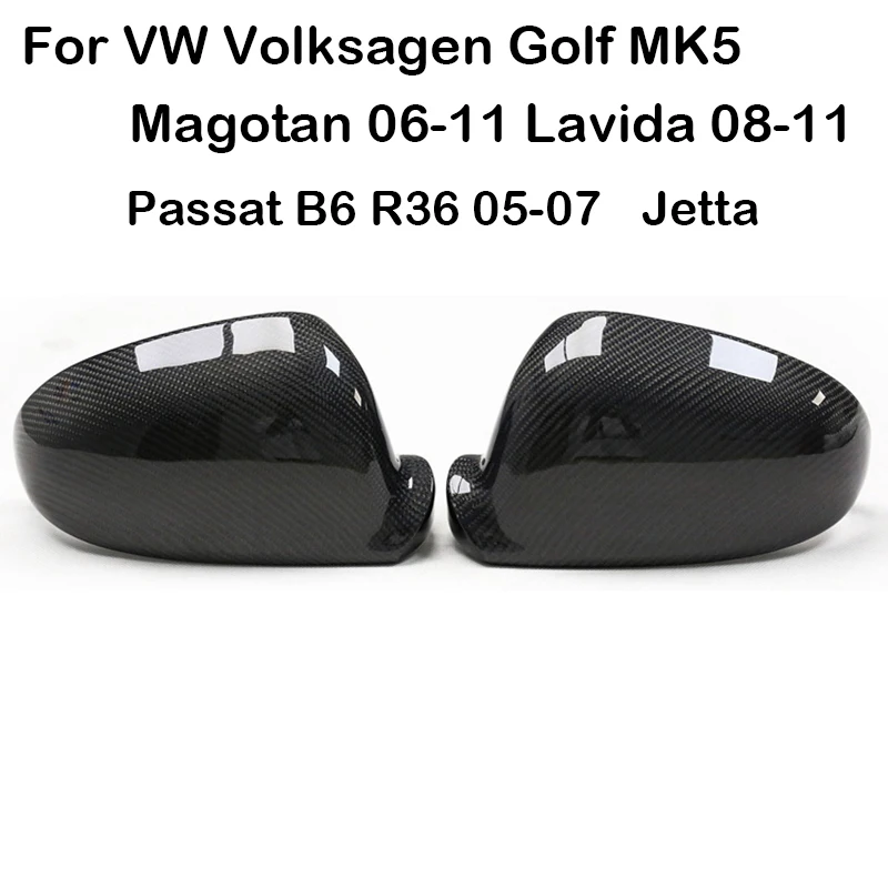

For VW Volkswagen Golf 5 Jetta MK5 Passat B6 R36 Sagitar Lavida Real Carbon Fiber Car Rearview Mirror Cap Cover Shell Case