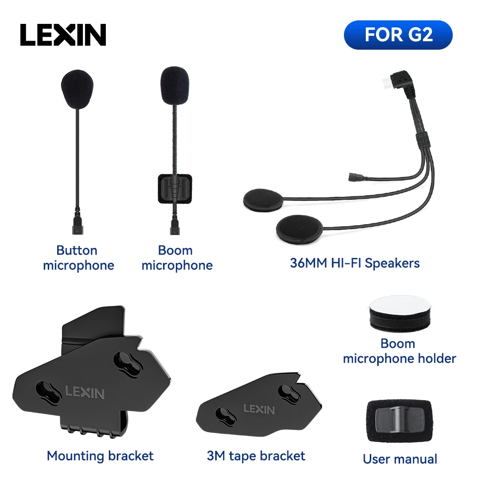 LEXIN-G2 мотоциклетная гарнитура для внутренней связи и аксессуары для зажимов для полного/половинного шлема, штекер гарнитуры для внутренней связи