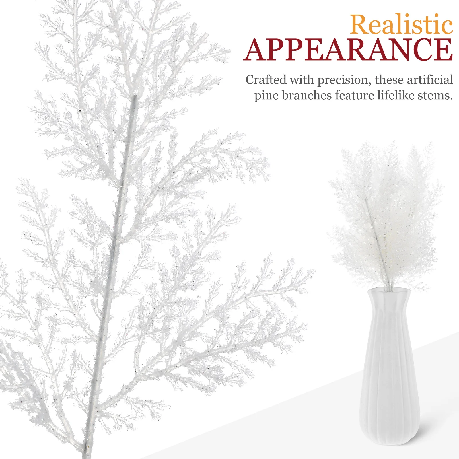 24 шт. белая ветка рождественская елка искусственные сосновые ветки венок и