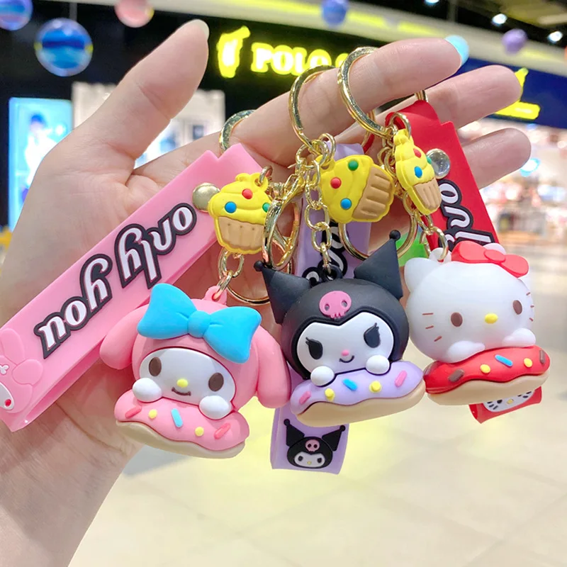 

Мультяшные милые фотообои аниме мелодия Kuromi Cinnamoroll игрушки милые детские автомобильные кольца для ключей подарки девочкам и детям