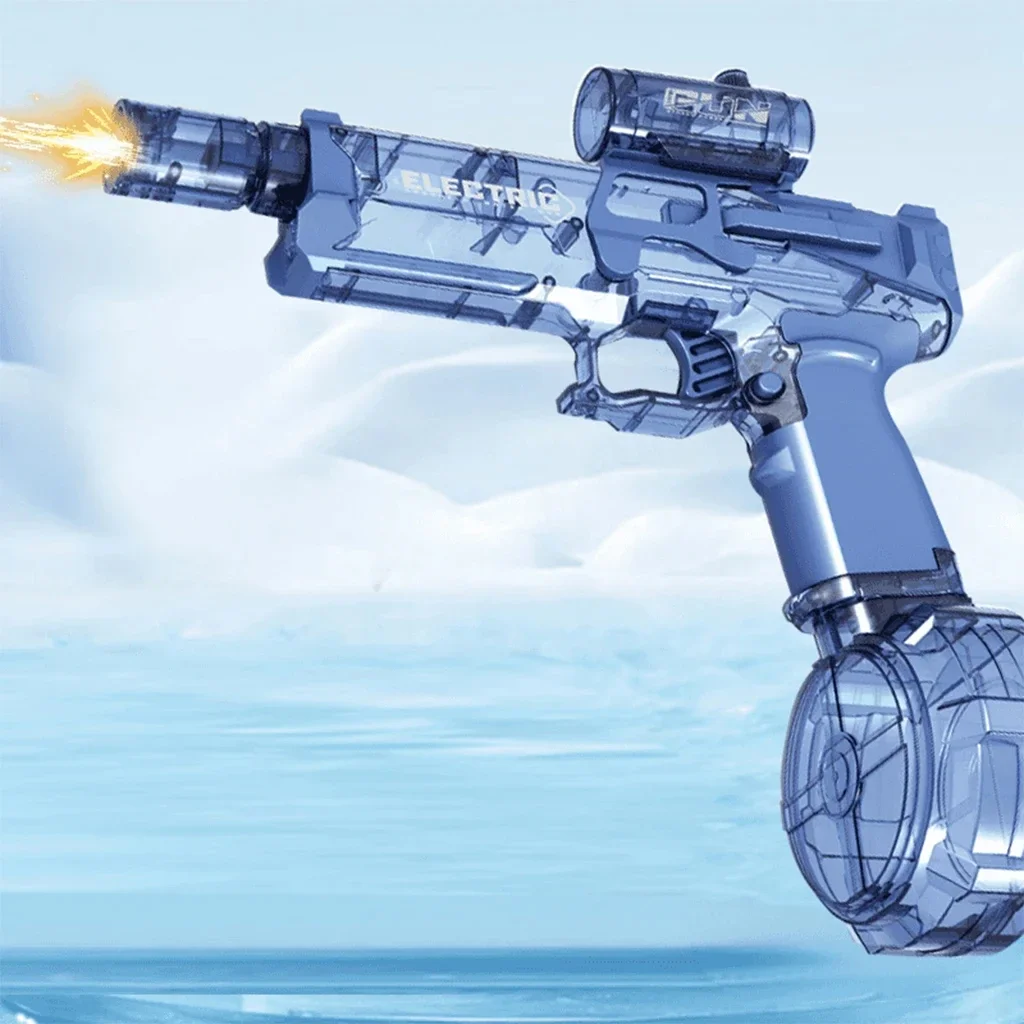 Glock Новое пламя со светодиодной лампой Водный пистолет 2024 водяной с прицелом