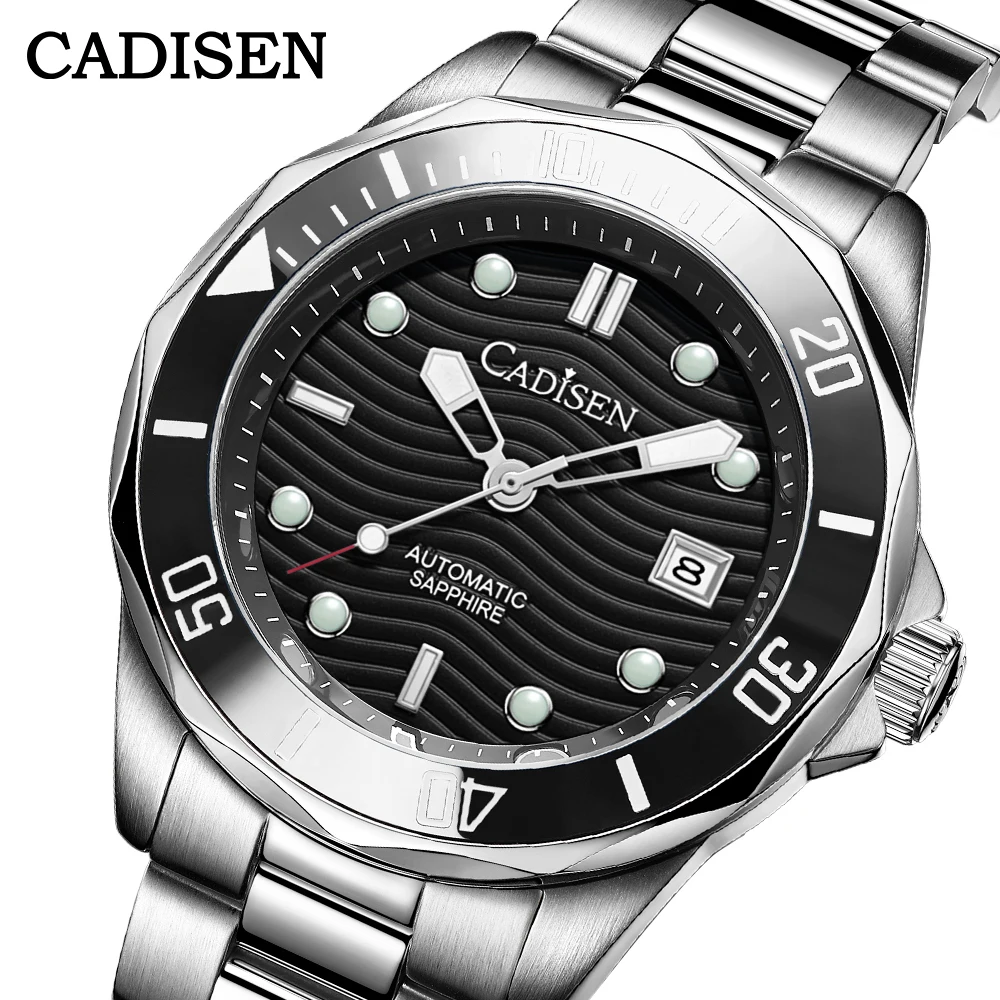 

CADISEN C8201 Japan MIYOTA-8215 Movt Men`s Watch Mechanical Automatic Watches Men 100M Diving Watches Sapphire C3 Luminous Clock