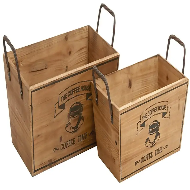 

Лоток для кофе из коричневого дерева с металлическими ручками, 18, 16 Вт, 2 шт.