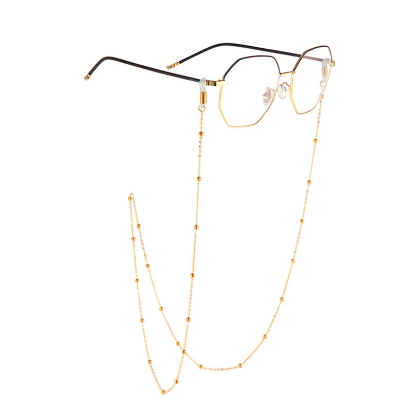 

Hot Trend Metal Beads Women's Glasses Chain Summer Cool Sunglasses Chain Anti-slip Eyeglass Neclace Crystal Mask Strap Landyard