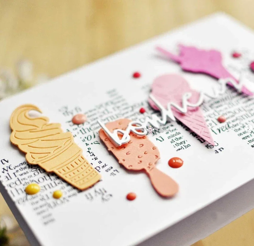 Piggy Craft металлические штампы для резки форма конуса мороженого украшение