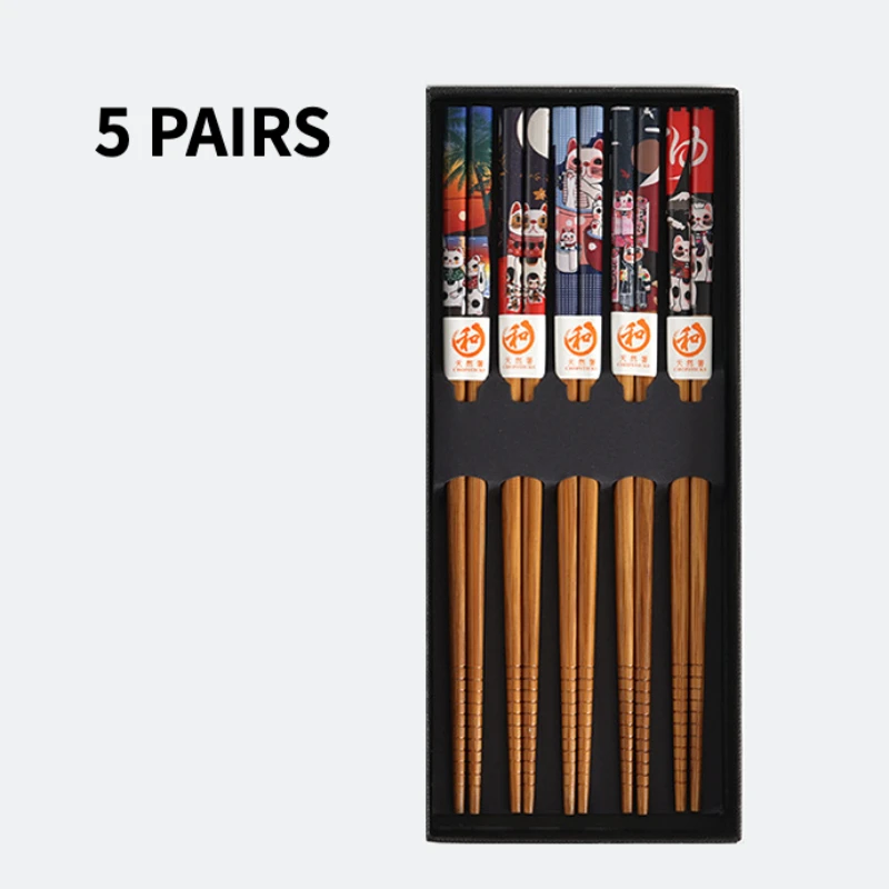 Палочки для еды из бамбука 5 пар