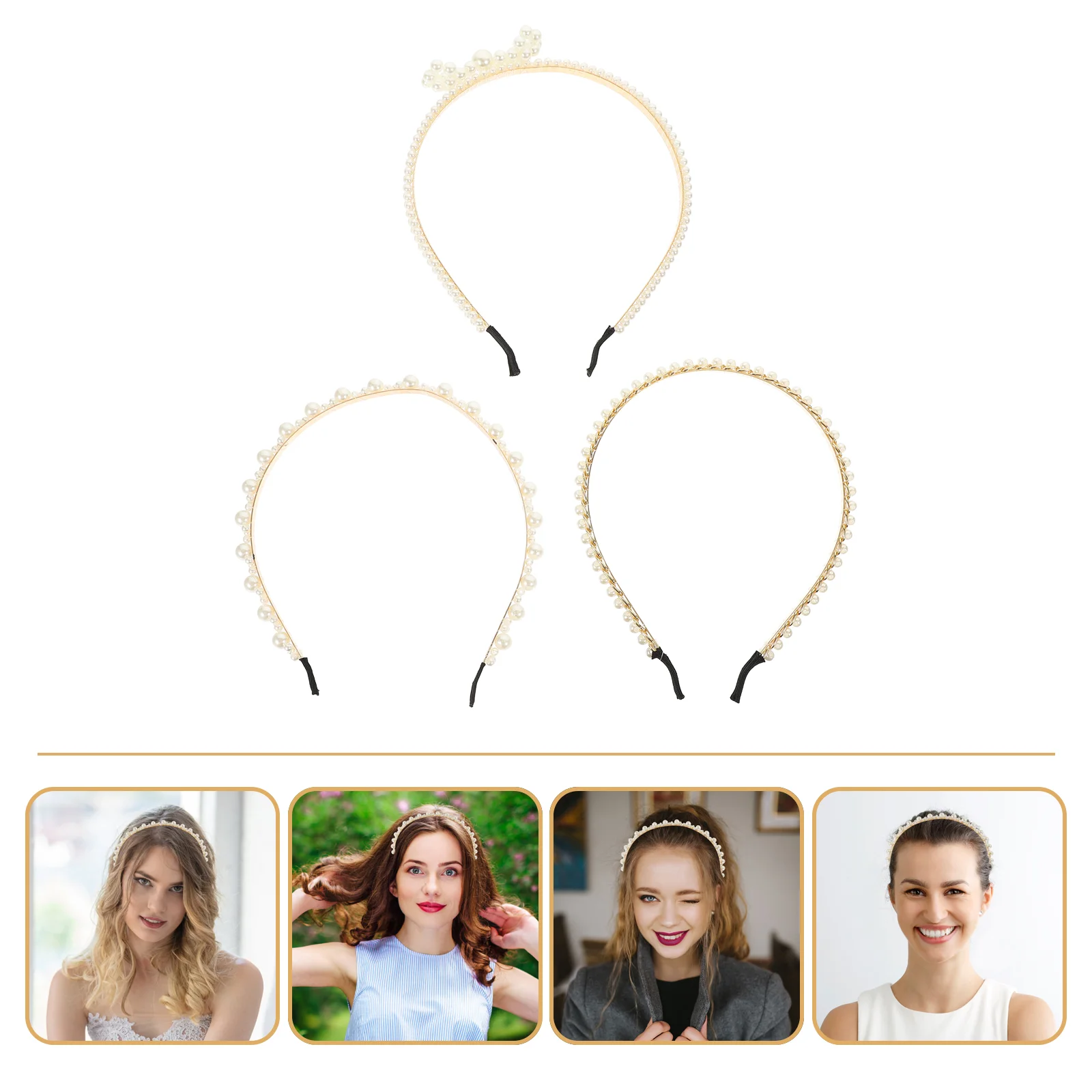 

Wedding Headband Pearl Bride Headdress Bridal Tiara Headpiecehairband Hairwomen Leaf Headbands Flower Supplies Piece Rhinestone
