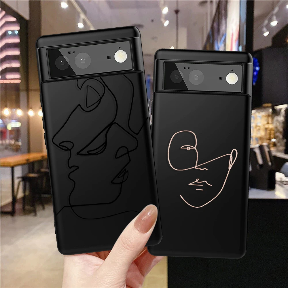 

Soft TPU Capinha Phone Case for Google Pixel 7a 7Pro 7 6a 6 6Pro 5 5a 5G 4XL 4 2 3XL 2XL 3 3a 3aXL 4a Abstract Line Women Cover