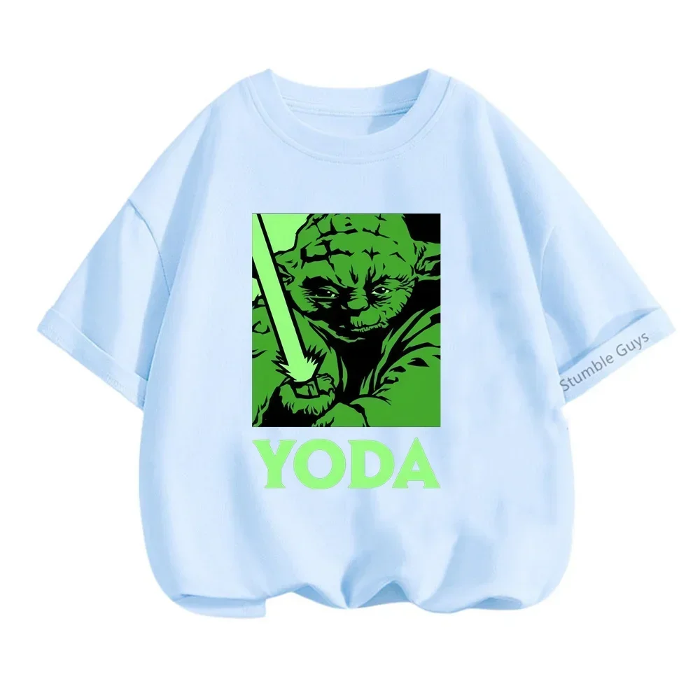 Новинка летняя детская футболка йода повседневная одежда из мультфильма