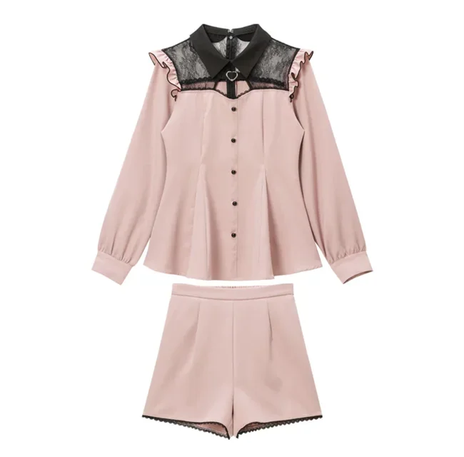 Новинка рубашка в японском стиле наряд темпераментная кружевная Вышивка Блузка