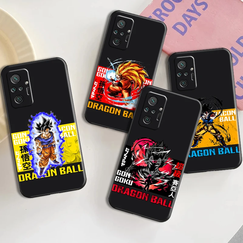 

Dragon Ball Anime Phone Case For Xiaomi Redmi Note 9 7 7A 9T 9A 9C 9S 9 8 Pro 8T 8 2021 5G Black Silicone Cover Liquid Silicon