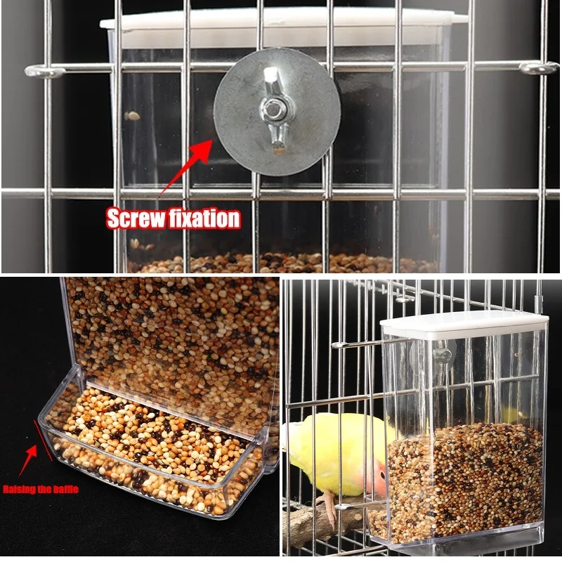 

Bird Feeder Cage Accessories Integrated Feeding Viewing Feeders For Budgies Lovebirds Small To Medium Birds Cockatoo Parrotlets