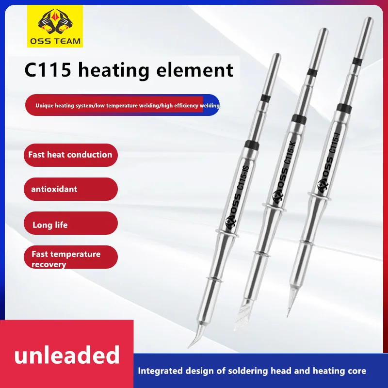 

OSS Team C115 Serires IS I K Tip Copper Iron Head Universal 115 Handle Soldering Iron Tip Heating Core Element