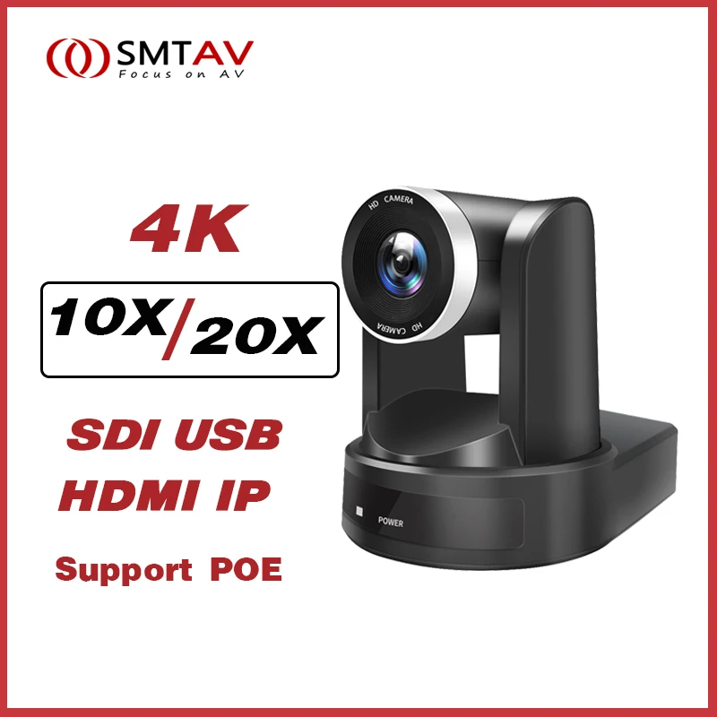 SMTAV 4K 10X/12X/20X Конференц-камера SDI USB PTZ-камера HDMI IP потоковая камера с поддержкой POE для церковных деловых встреч