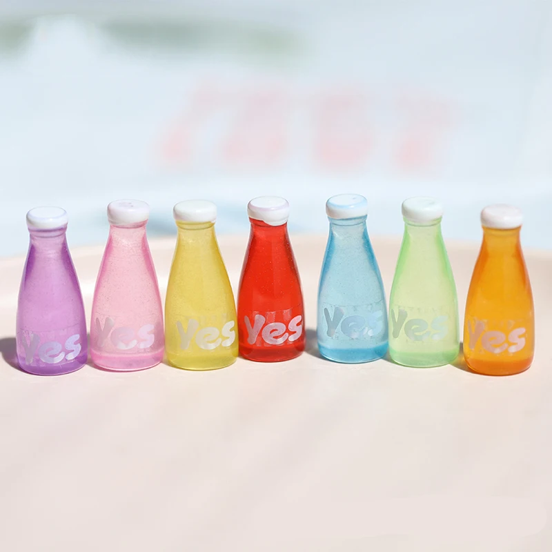 

10PCS 1: 12 Dollhouse Home Furnishings Miniature Simulation Drinks Bottle Model Mini Transparent Yes Beverage Bottle Food Toy