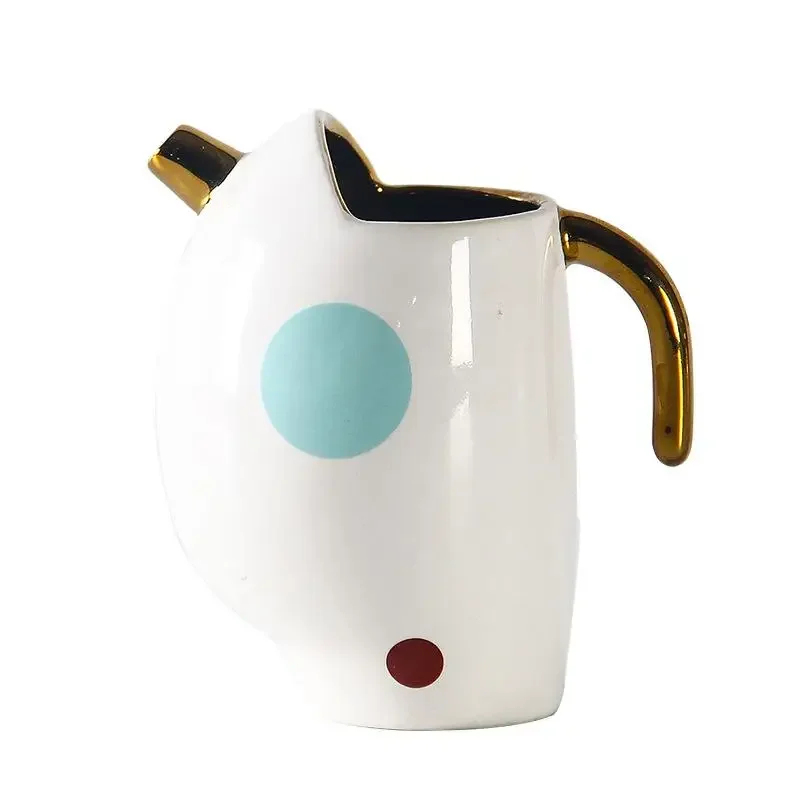 Простая белая керамическая ваза в горошек мультяшная настольная Цветочная