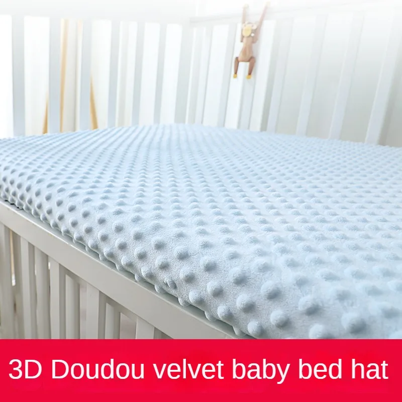 

Простыня Натяжная однотонная для детской кроватки, утолщенное бархатное покрывало на кровать, постельные принадлежности, осень и зима 120x60 см