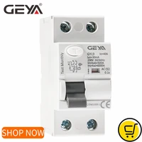geya gyl9 ac type rccb residual current circuit breaker ac elcb 2 pole 25a 40a 63a 80a 100a rcd