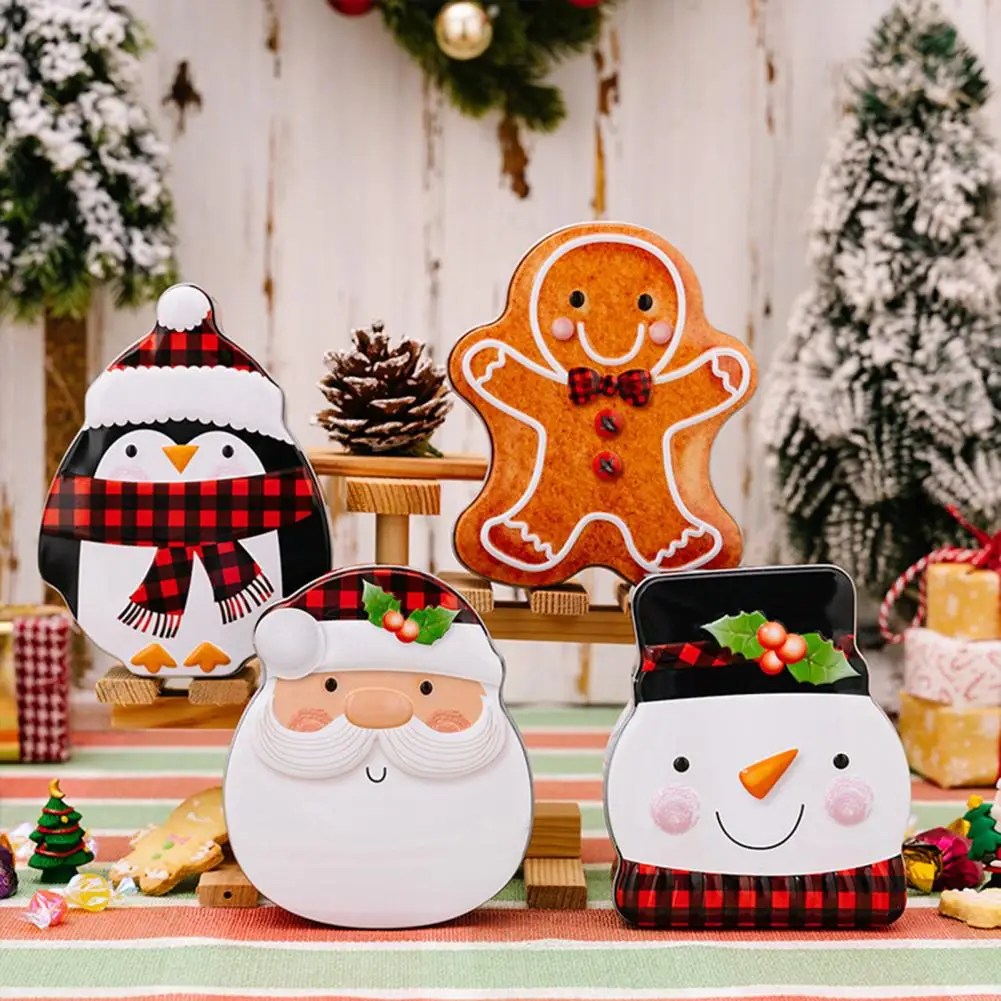 Christmas Candy Box Santa Claus Snowman Penguin Chocolate Cookies Snacks Gift Storage Container For Party